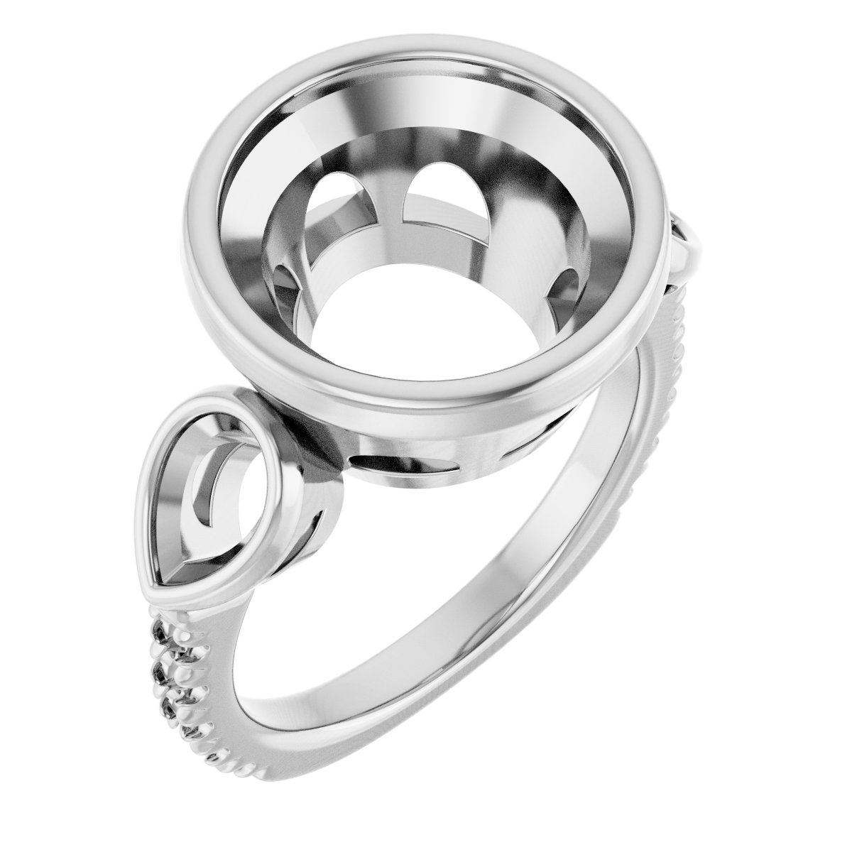 Bezel-Set Three-Stone Engagement Ring