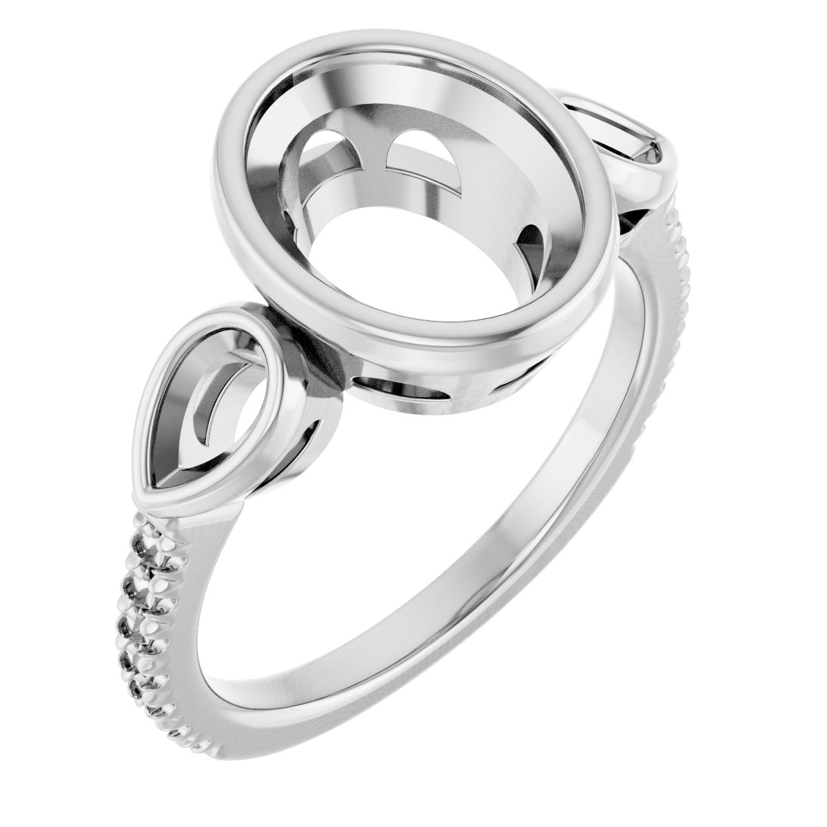 Bezel-Set Three-Stone Engagement Ring