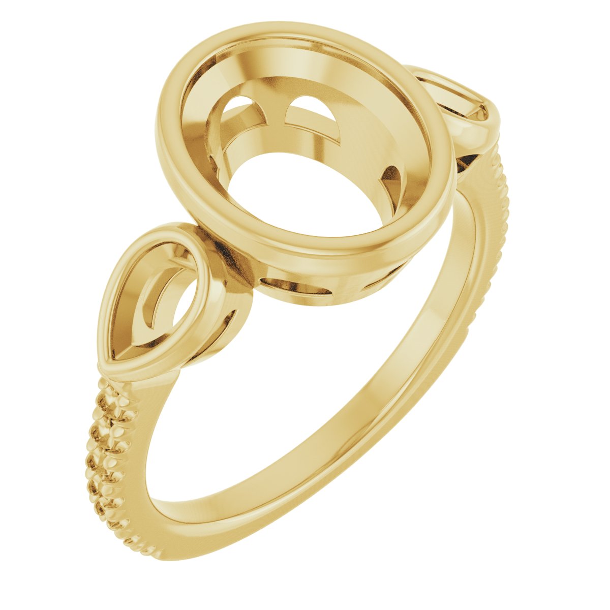Bezel-Set Three-Stone Engagement Ring