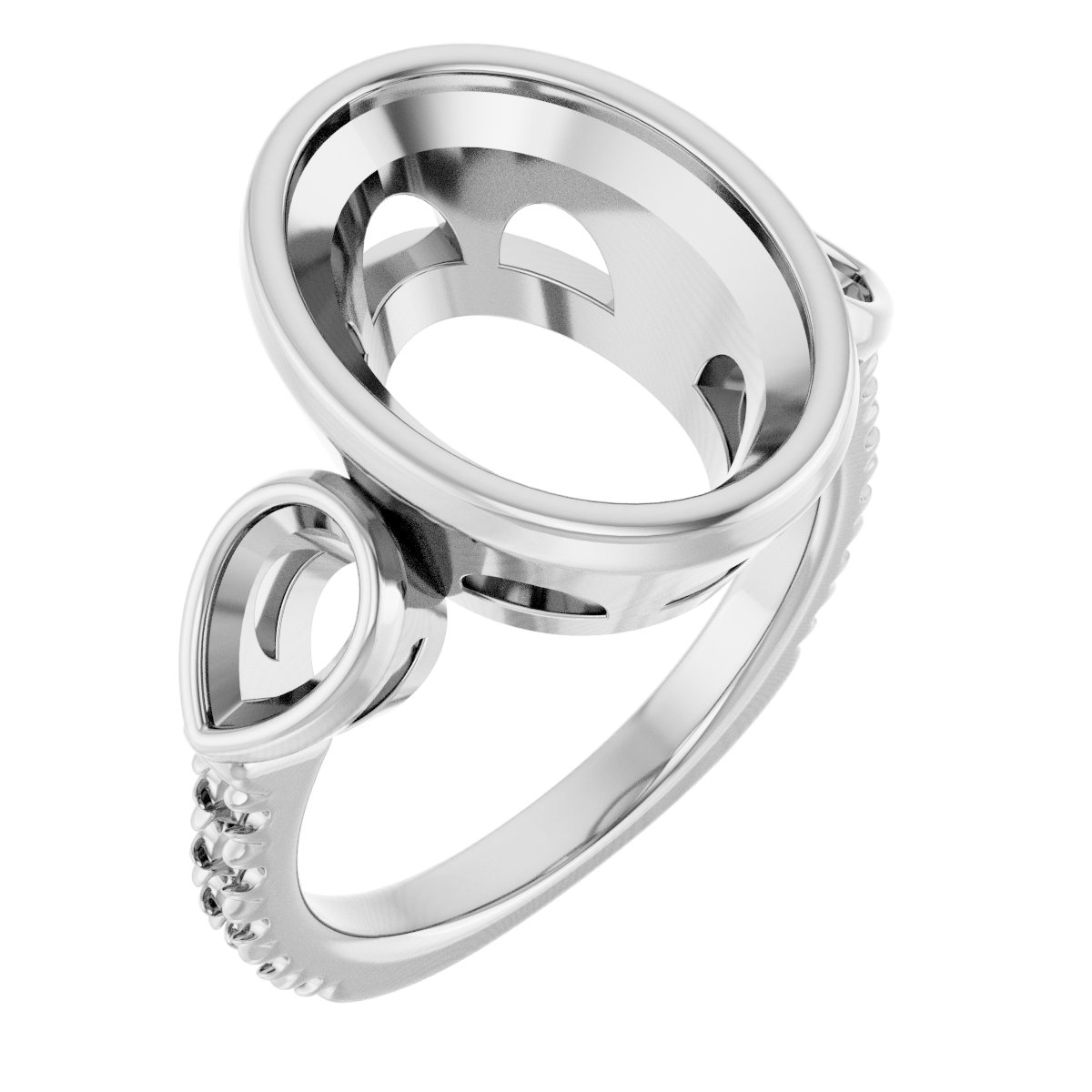 Bezel-Set Three-Stone Engagement Ring