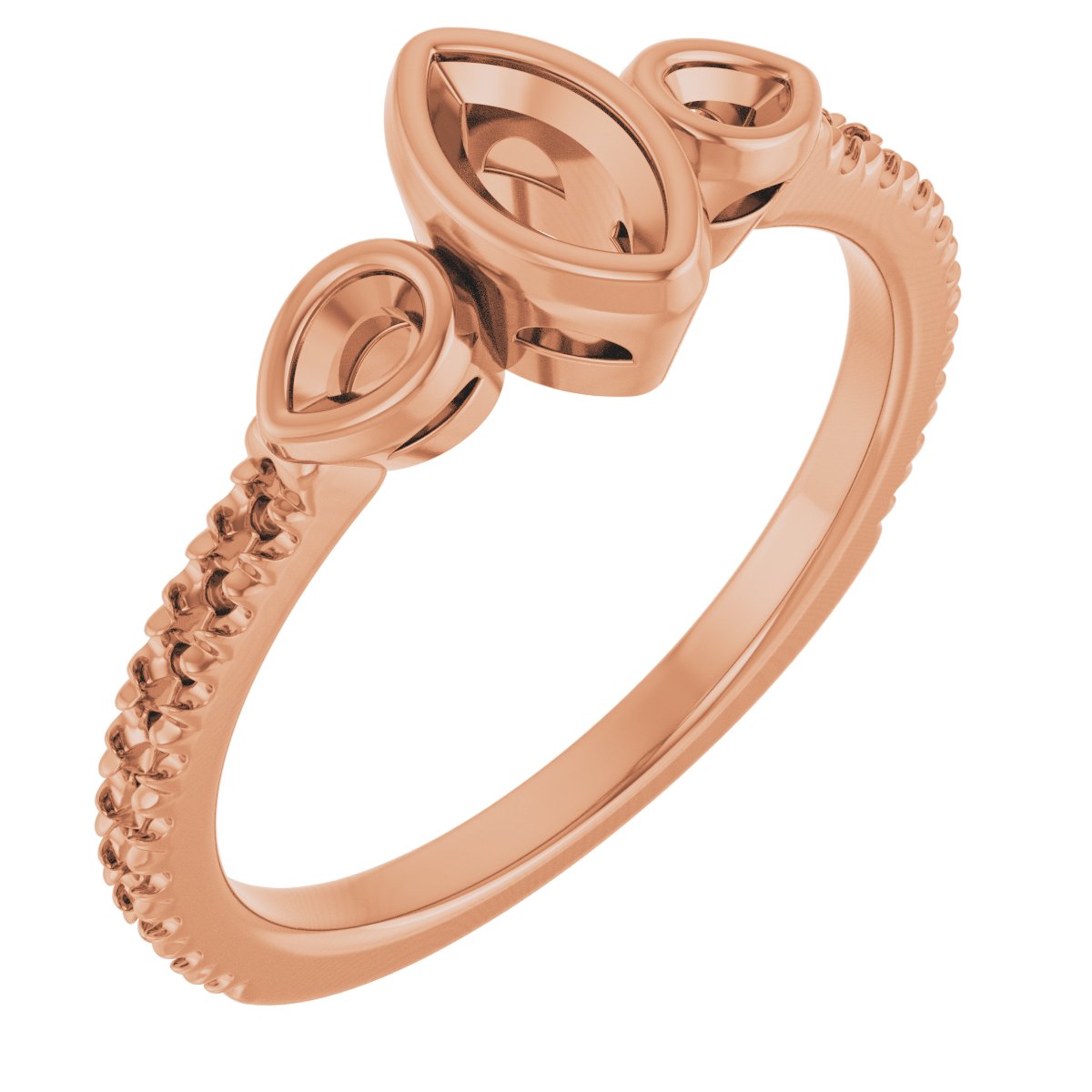 Bezel-Set Three-Stone Engagement Ring
