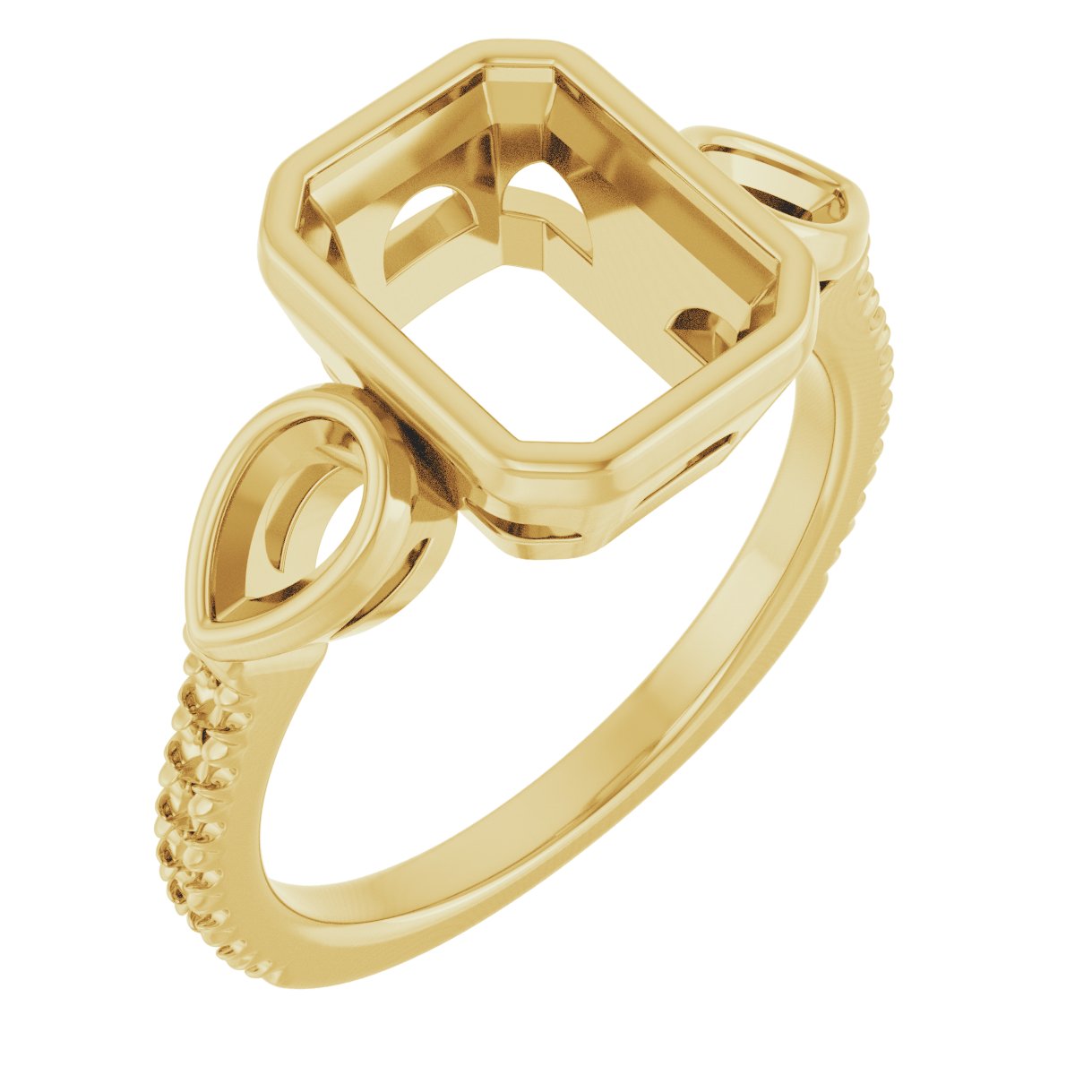 Bezel-Set Three-Stone Engagement Ring