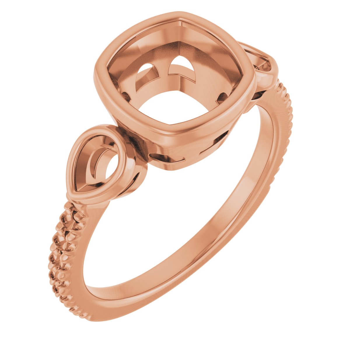 Bezel-Set Three-Stone Engagement Ring