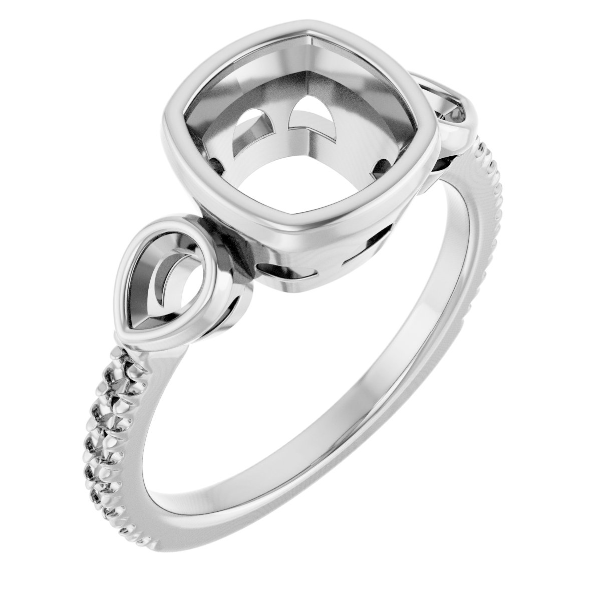 Bezel-Set Three-Stone Engagement Ring