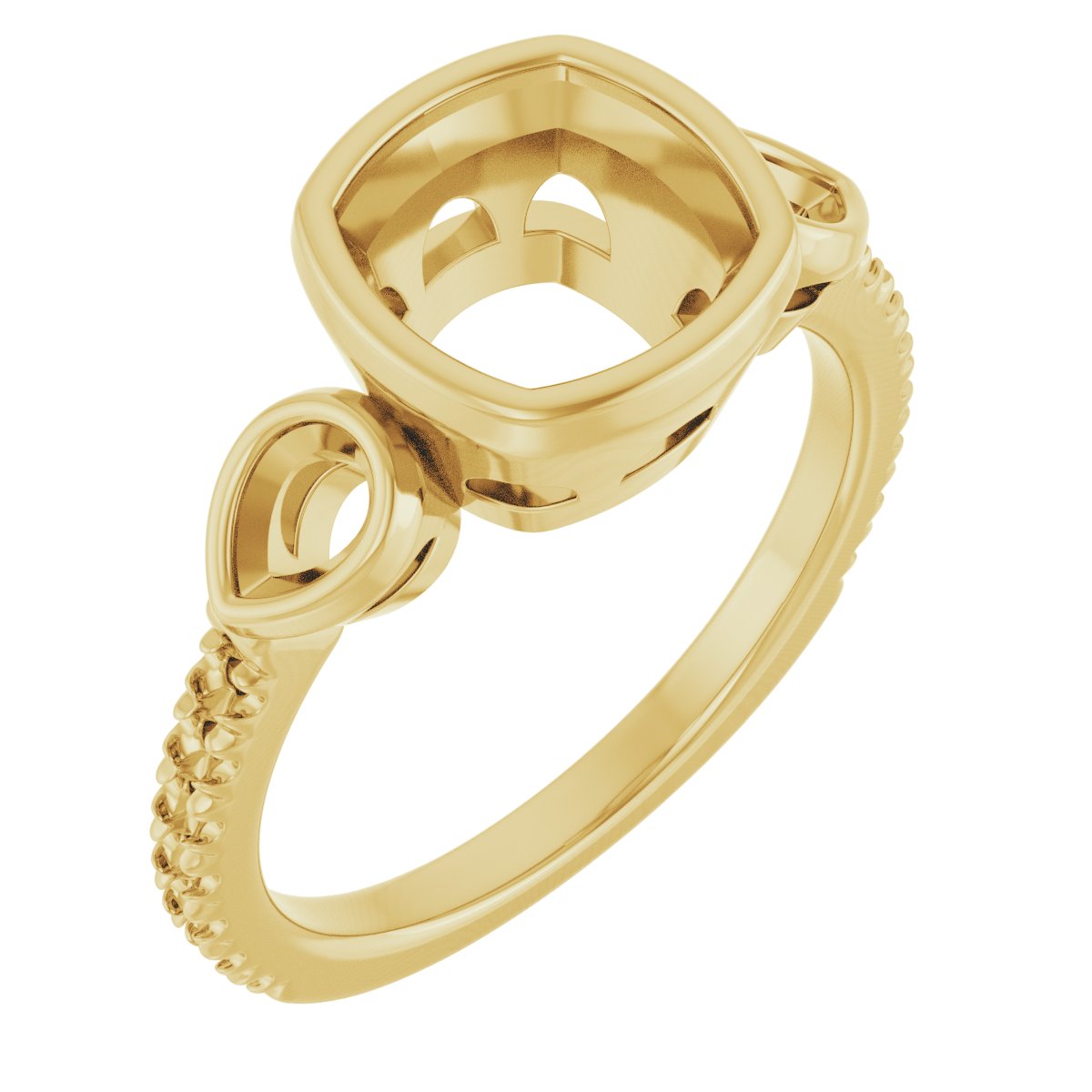 Bezel-Set Three-Stone Engagement Ring