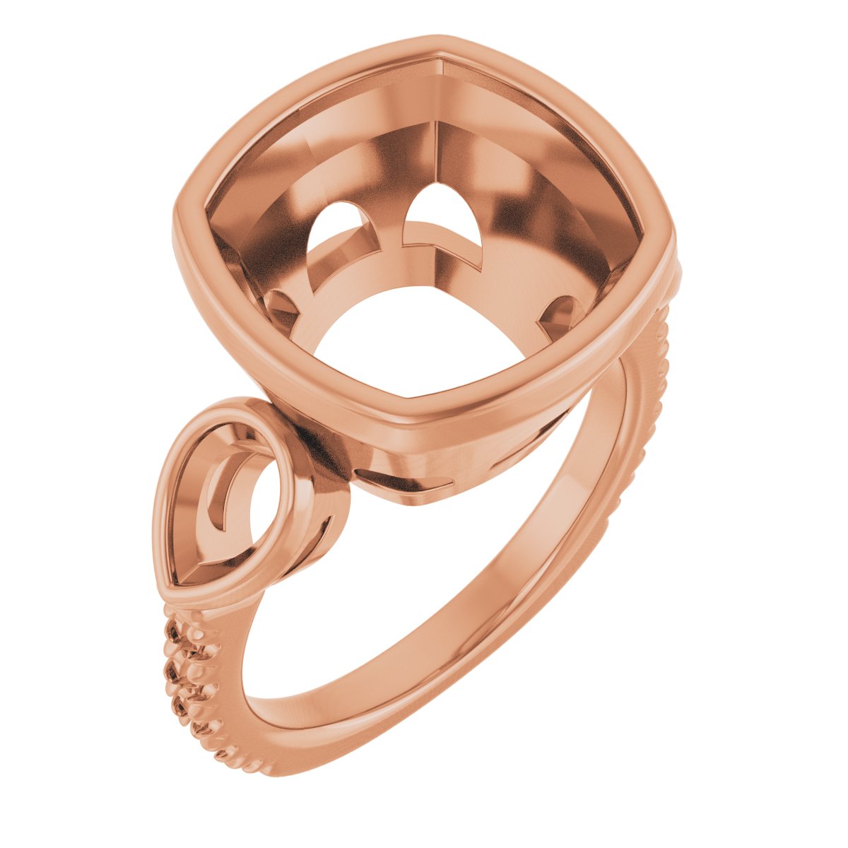 Bezel-Set Three-Stone Engagement Ring