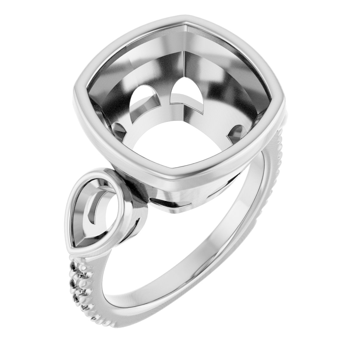 Bezel-Set Three-Stone Engagement Ring
