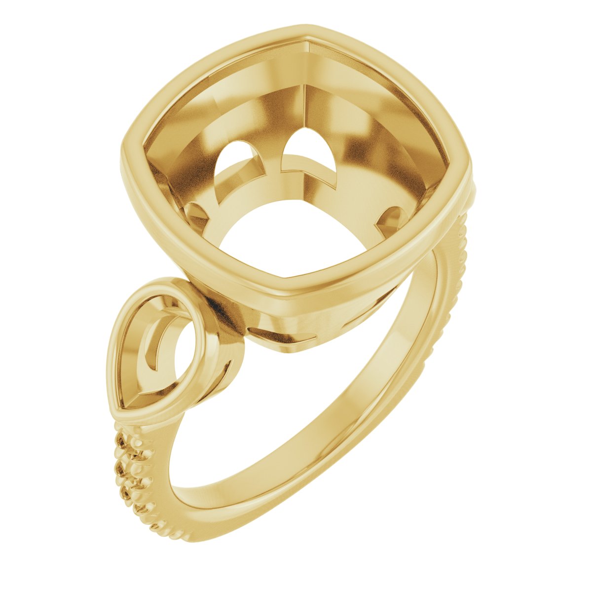 Bezel-Set Three-Stone Engagement Ring