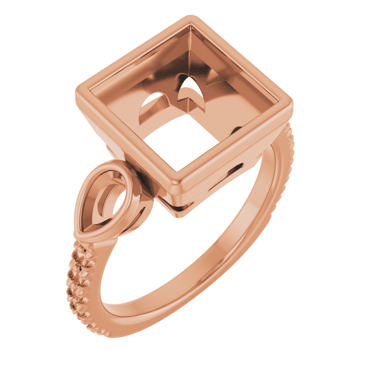 Bezel-Set Three-Stone Engagement Ring