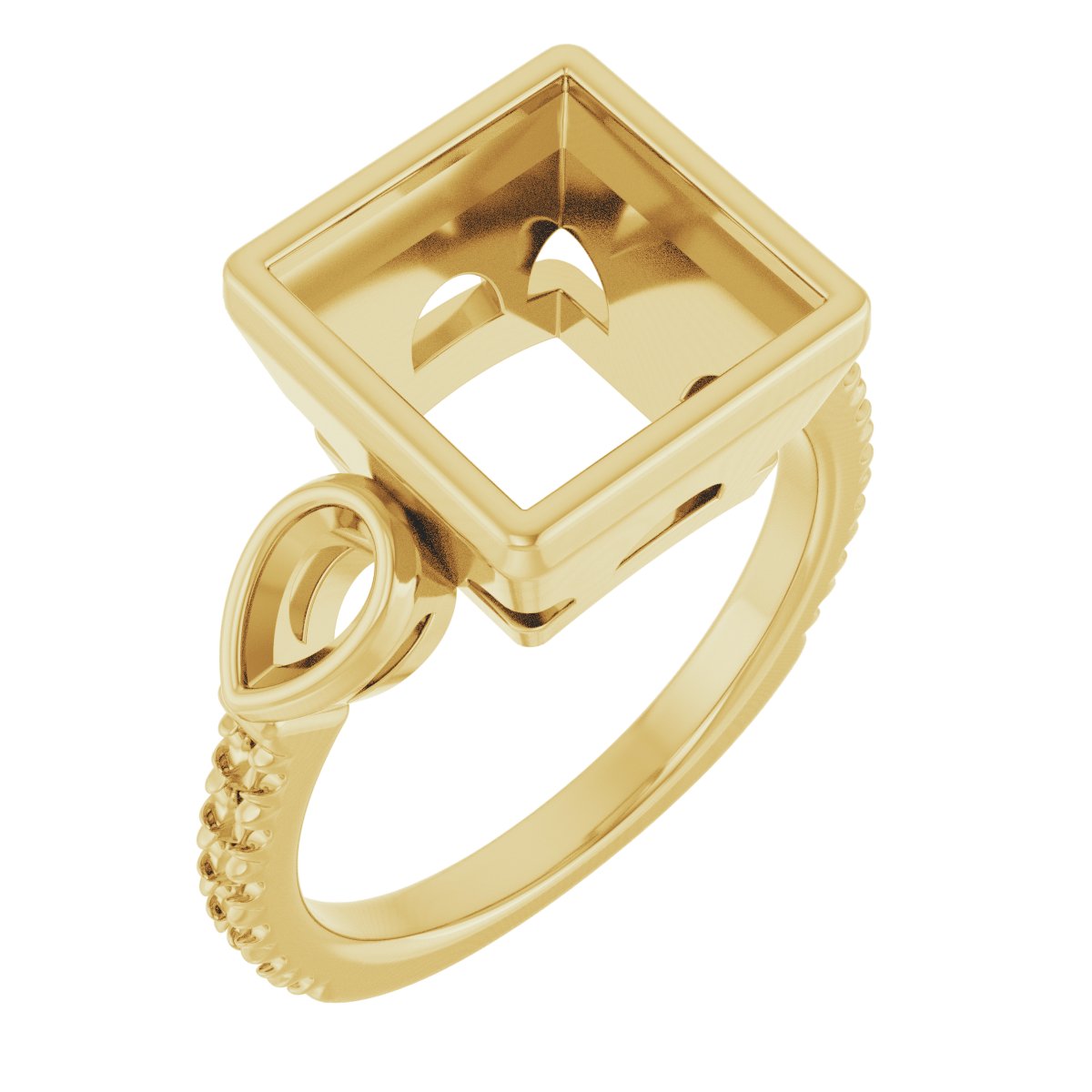 Bezel-Set Three-Stone Engagement Ring
