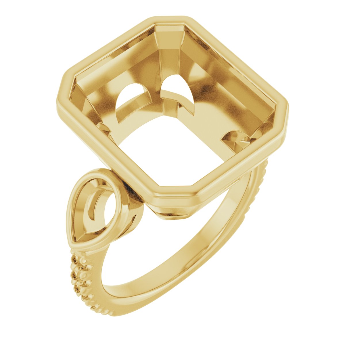 Bezel-Set Three-Stone Engagement Ring