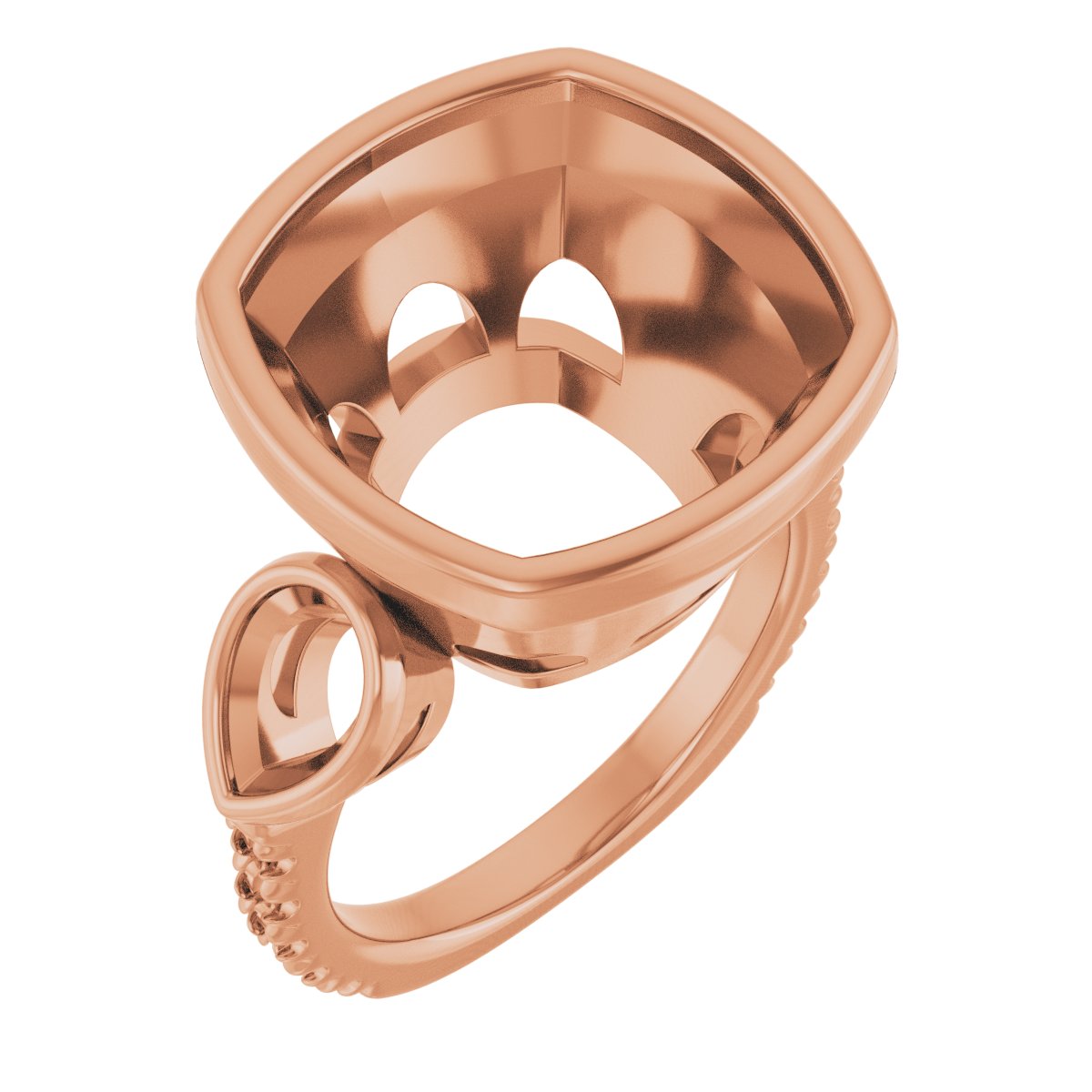 Bezel-Set Three-Stone Engagement Ring