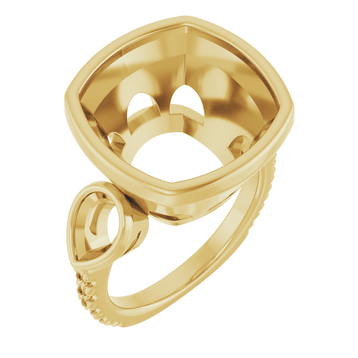 Bezel-Set Three-Stone Engagement Ring