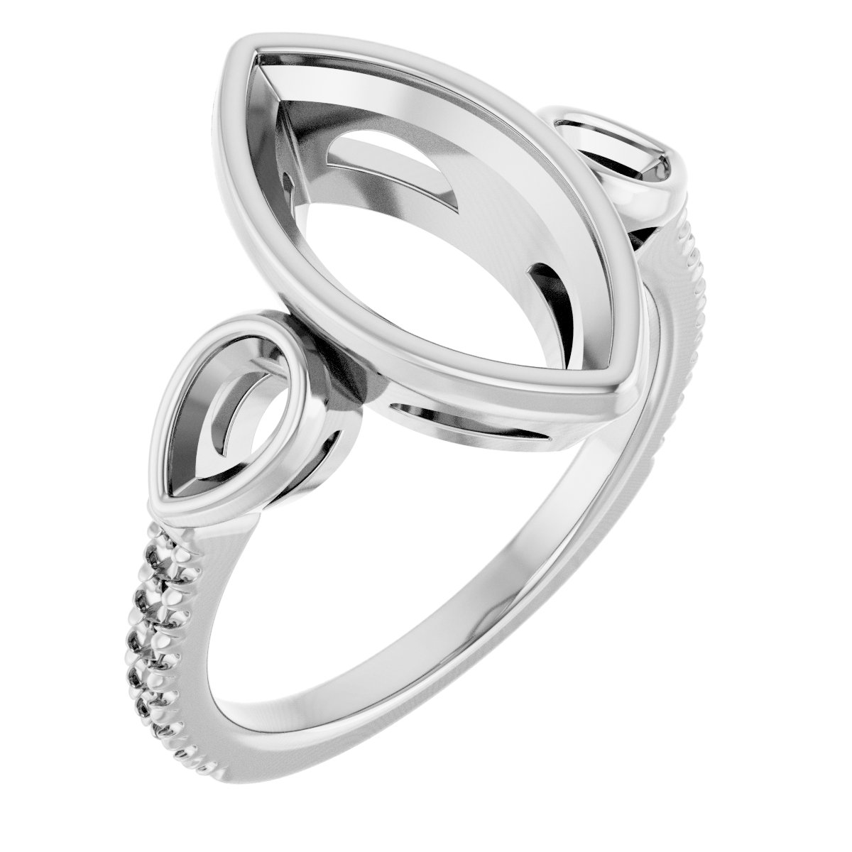 Bezel-Set Three-Stone Engagement Ring