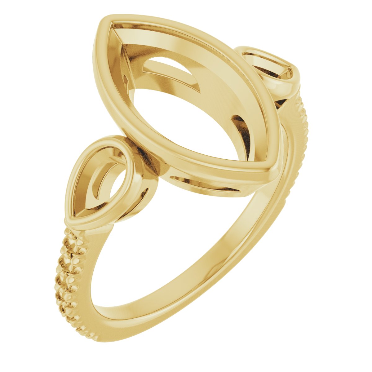 Bezel-Set Three-Stone Engagement Ring