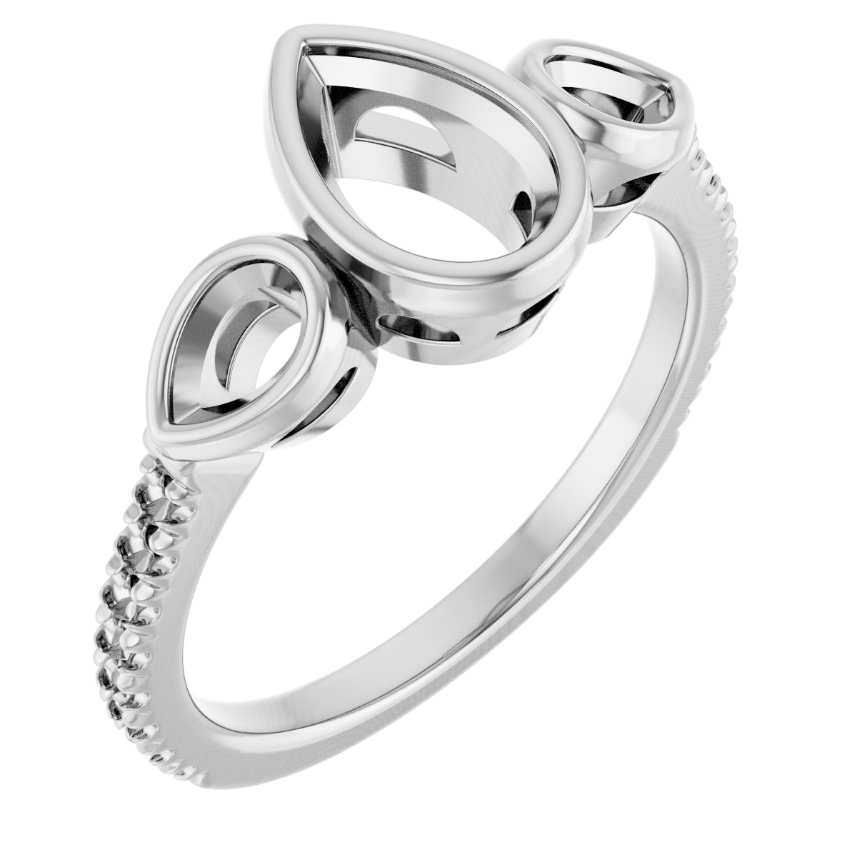 Bezel-Set Three-Stone Engagement Ring