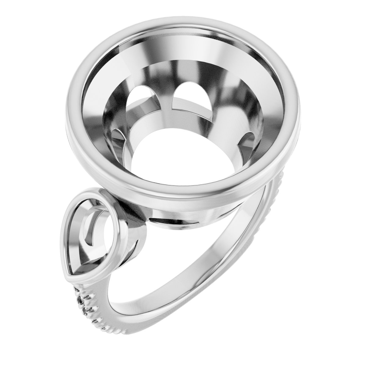 Bezel-Set Three-Stone Engagement Ring