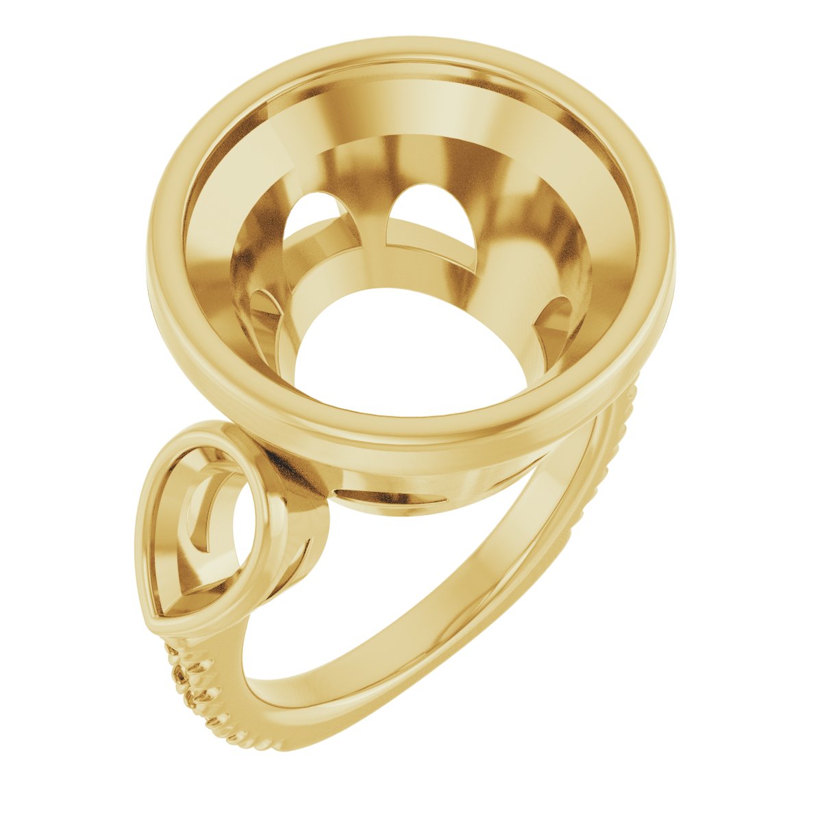 Bezel-Set Three-Stone Engagement Ring