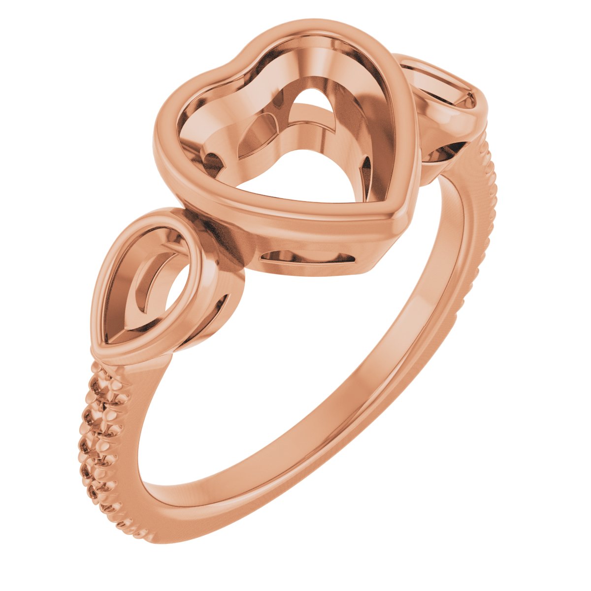 Bezel-Set Three-Stone Engagement Ring