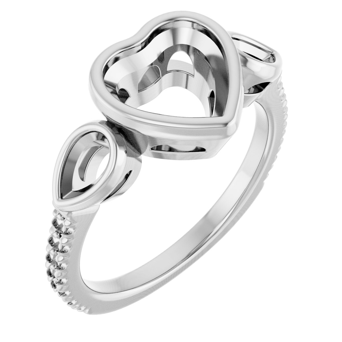 Bezel-Set Three-Stone Engagement Ring