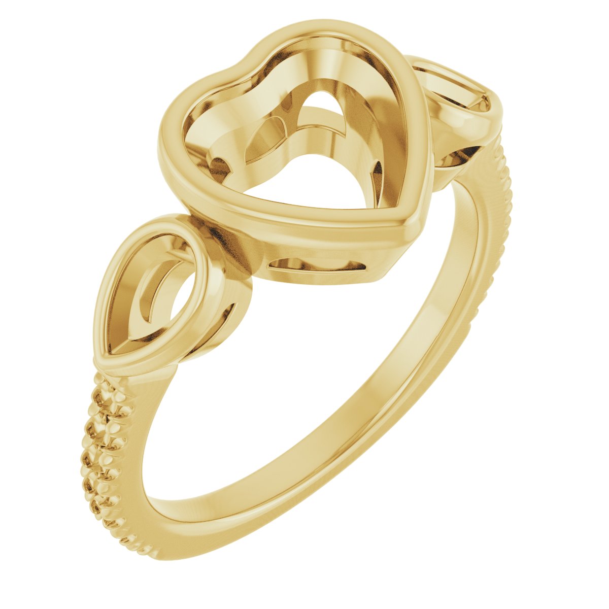 Bezel-Set Three-Stone Engagement Ring