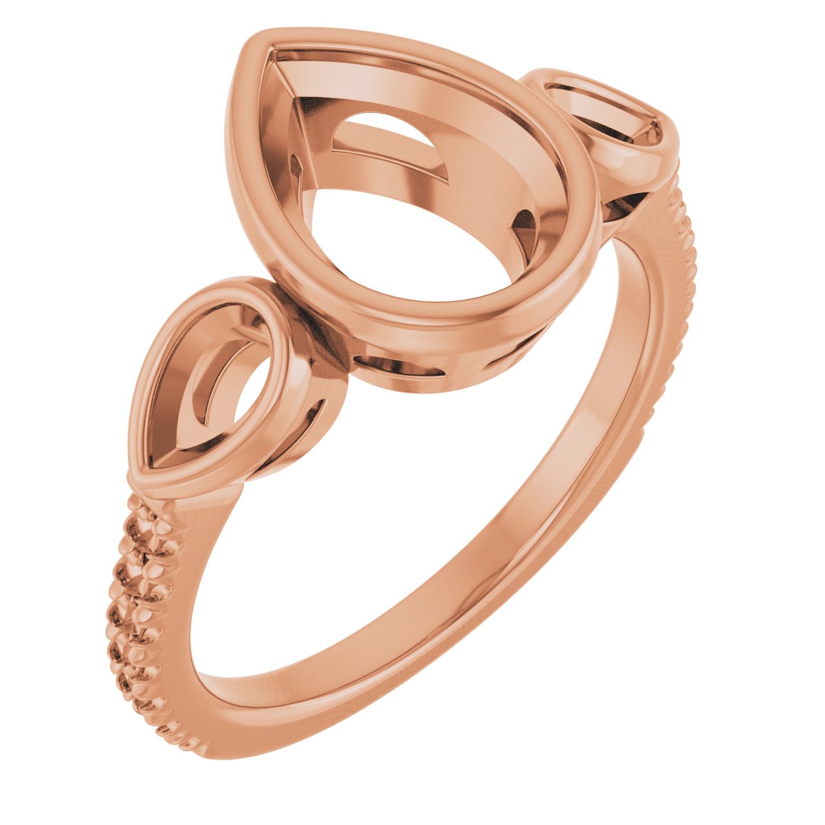 Bezel-Set Three-Stone Engagement Ring
