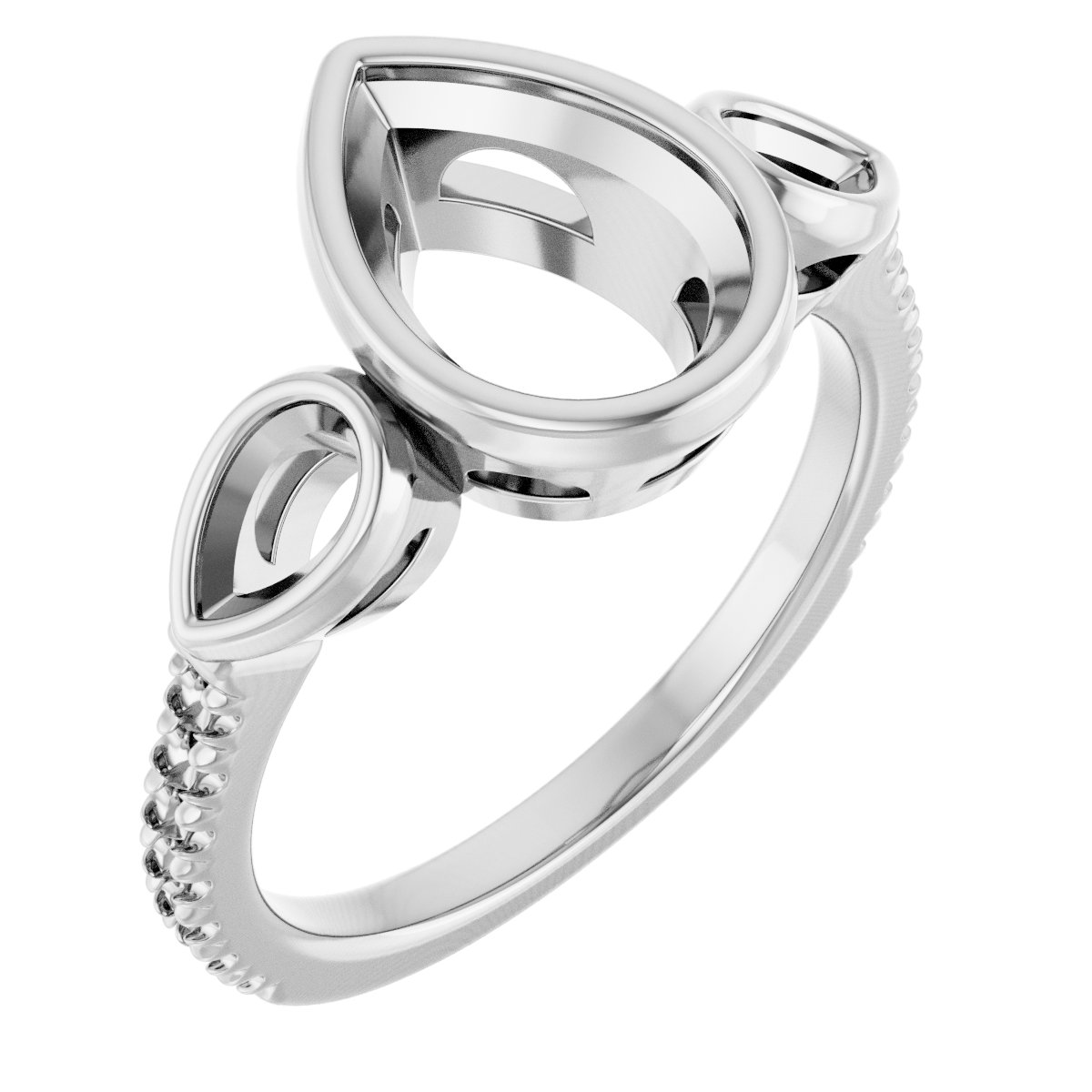 Bezel-Set Three-Stone Engagement Ring