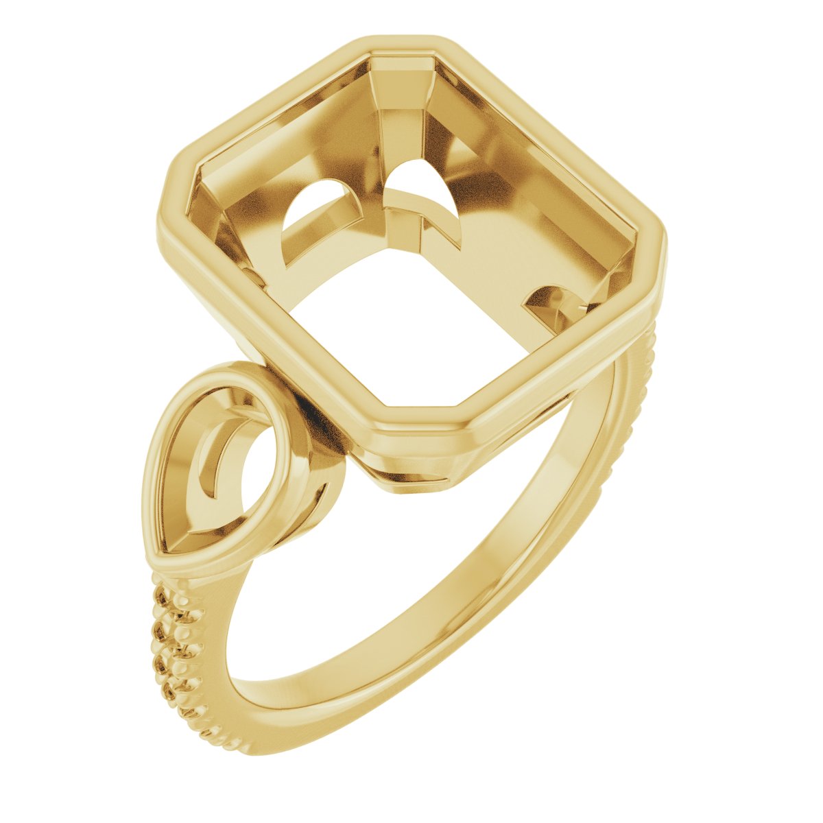 Bezel-Set Three-Stone Engagement Ring