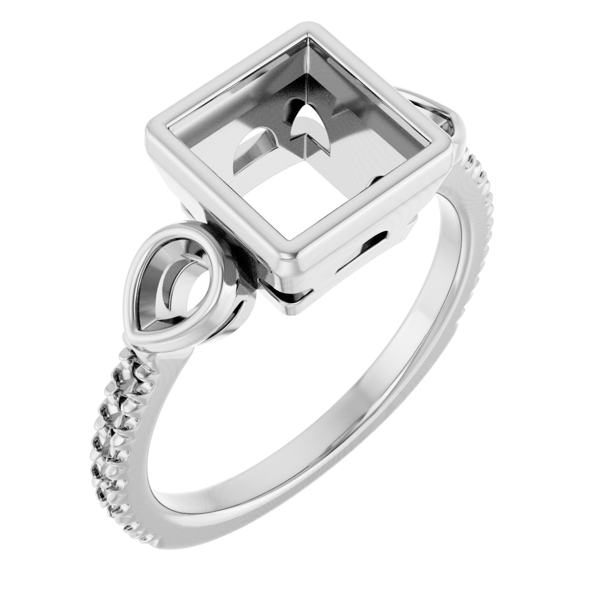 Bezel-Set Three-Stone Engagement Ring
