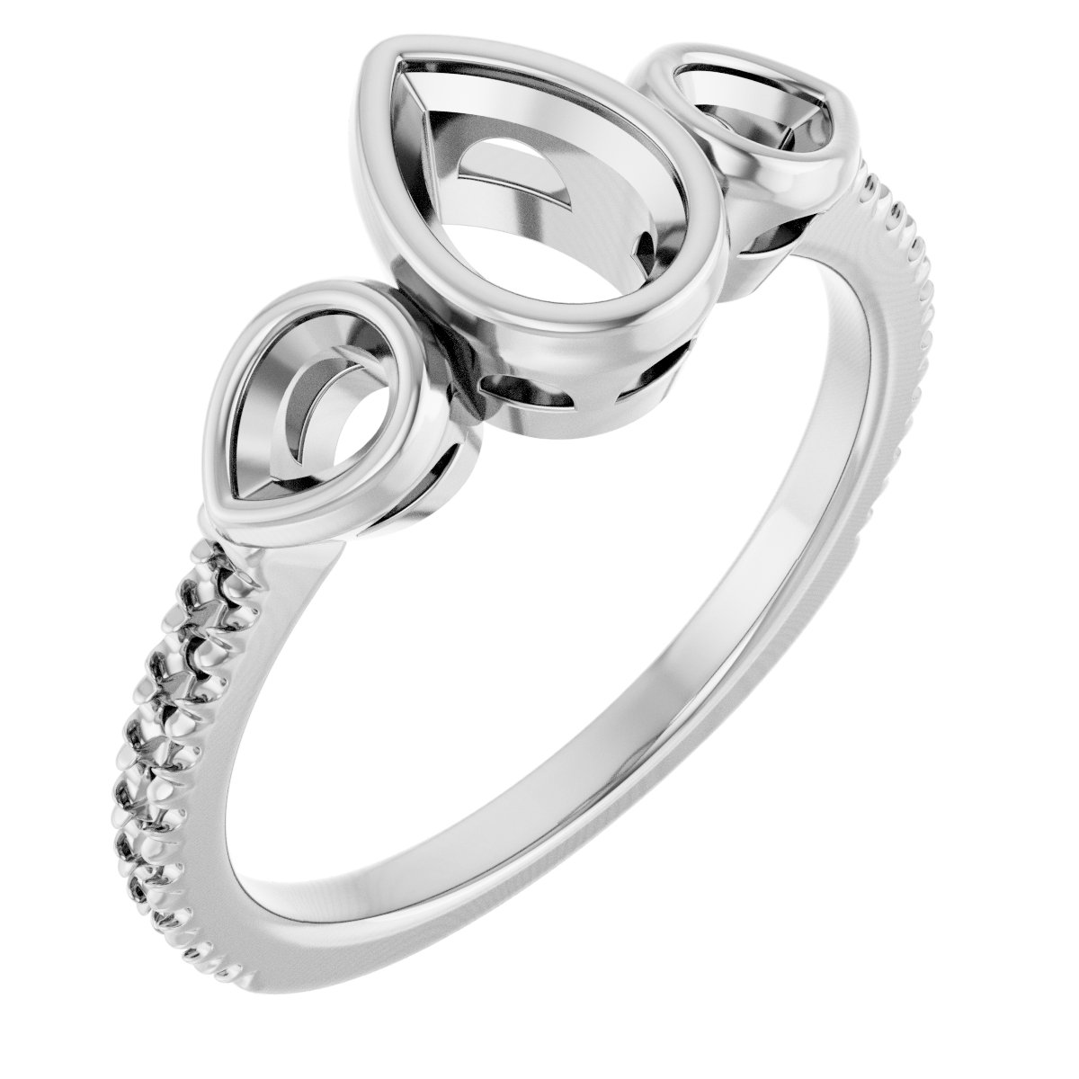Bezel-Set Three-Stone Engagement Ring
