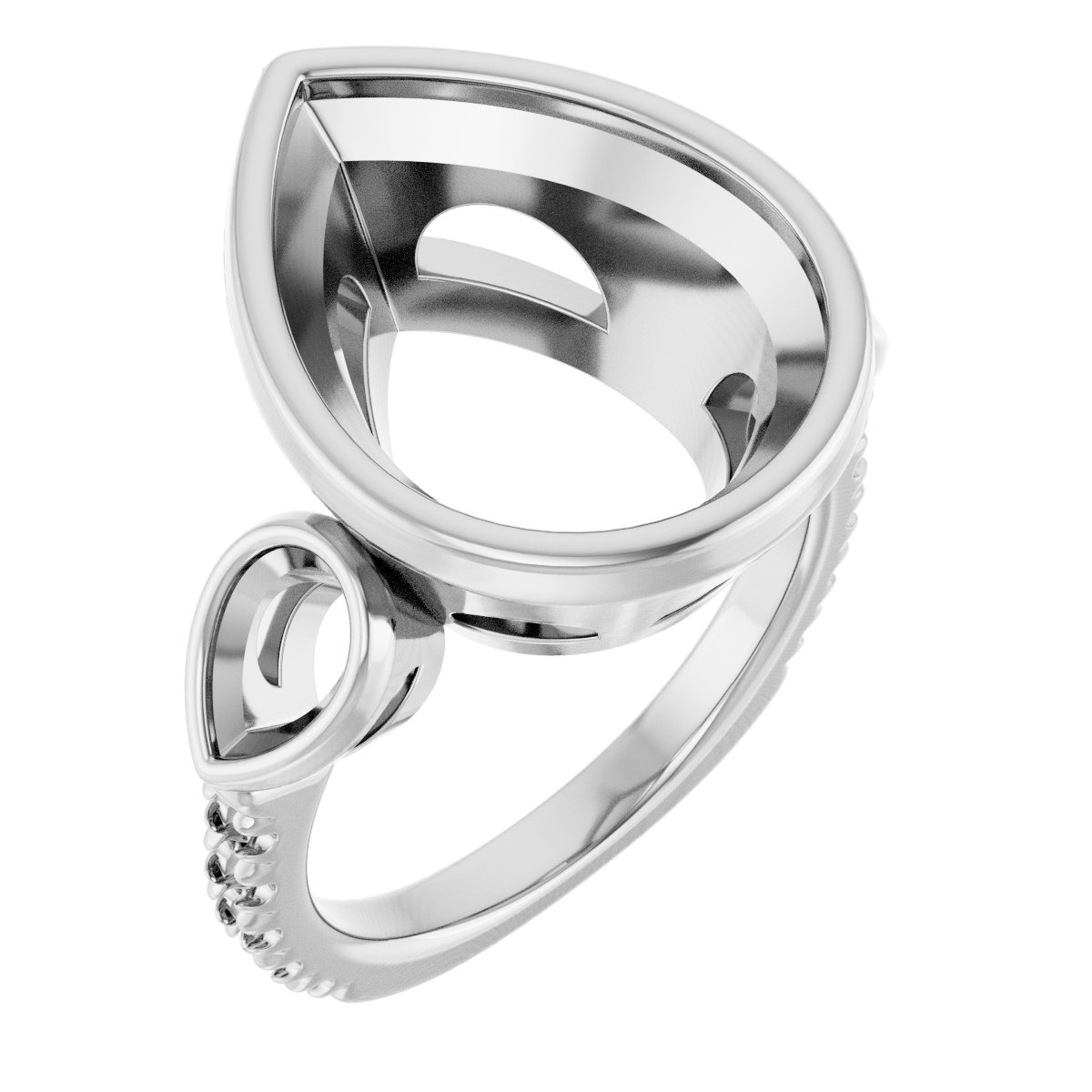 Bezel-Set Three-Stone Engagement Ring