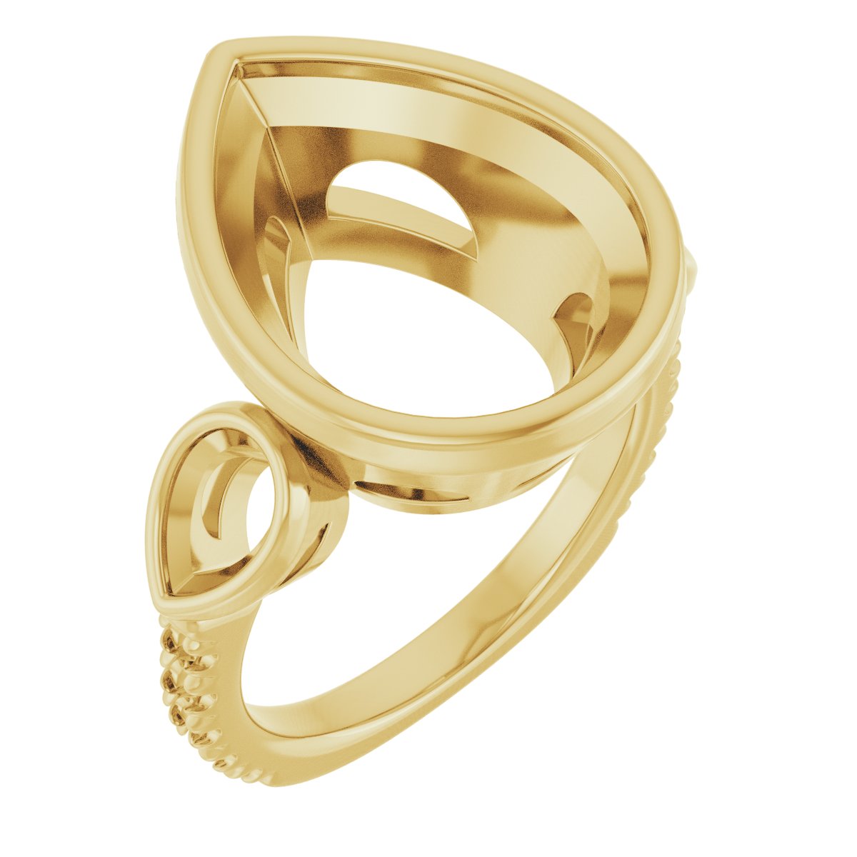 Bezel-Set Three-Stone Engagement Ring