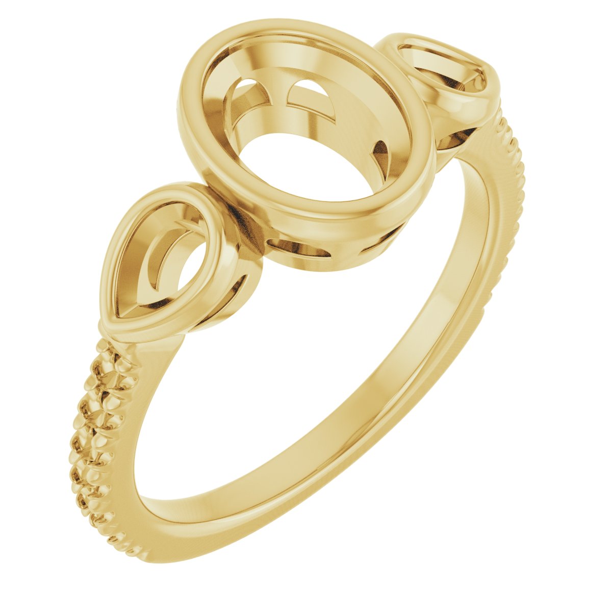 Bezel-Set Three-Stone Engagement Ring
