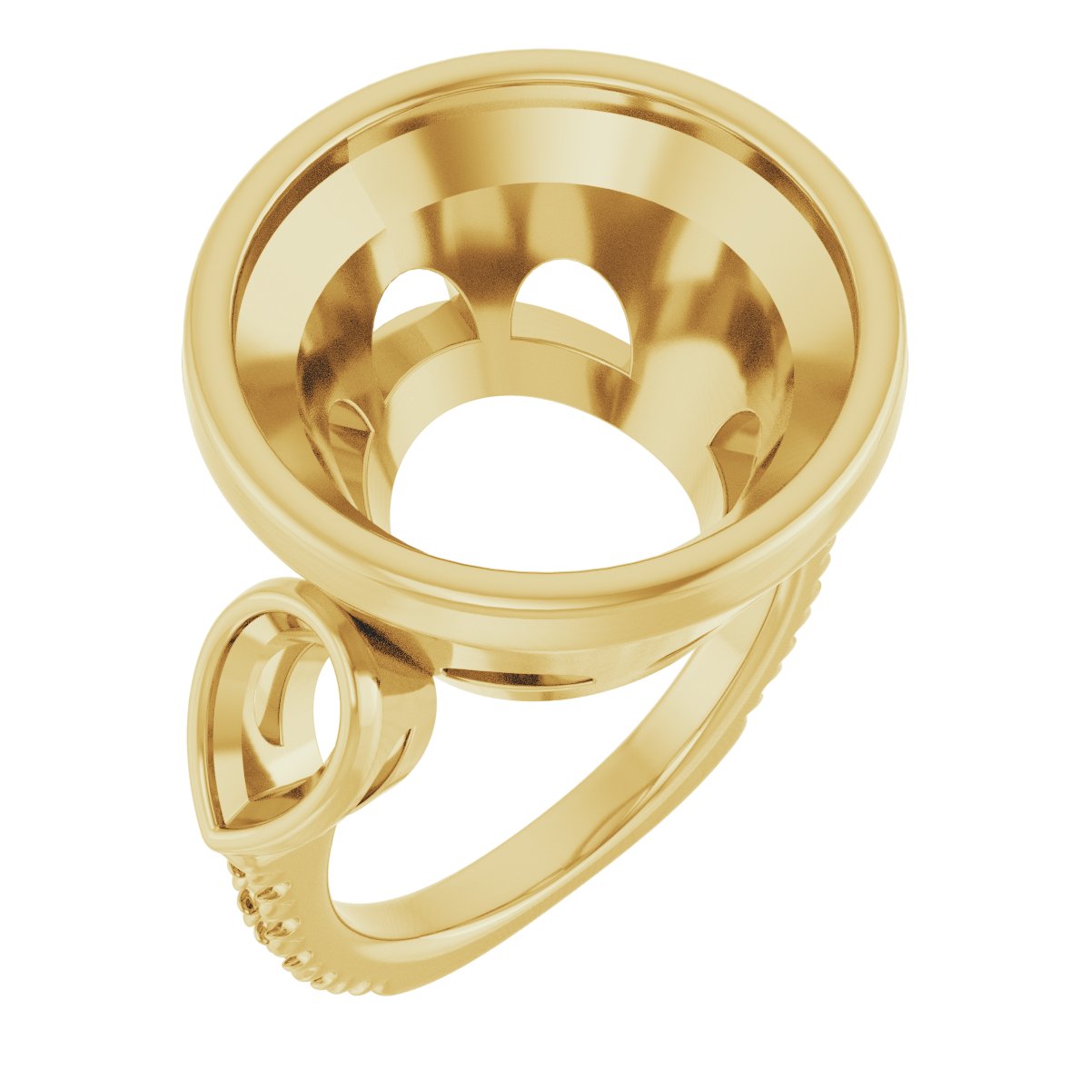 Bezel-Set Three-Stone Engagement Ring