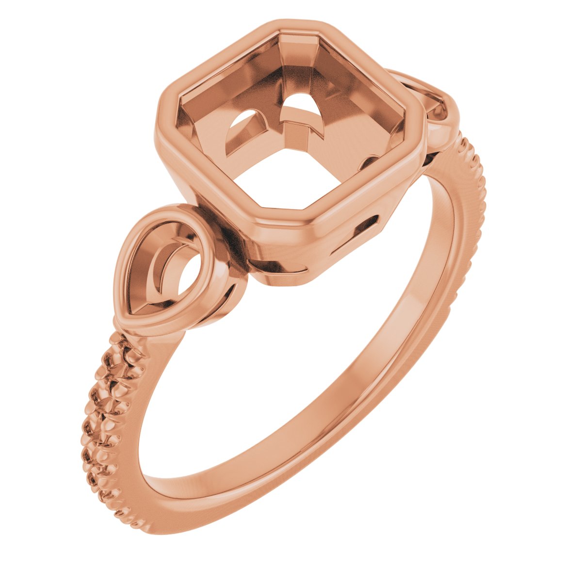 Bezel-Set Three-Stone Engagement Ring