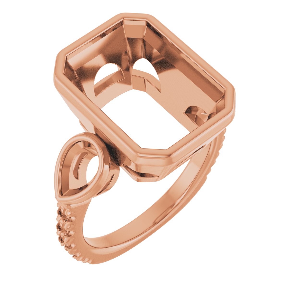 Bezel-Set Three-Stone Engagement Ring