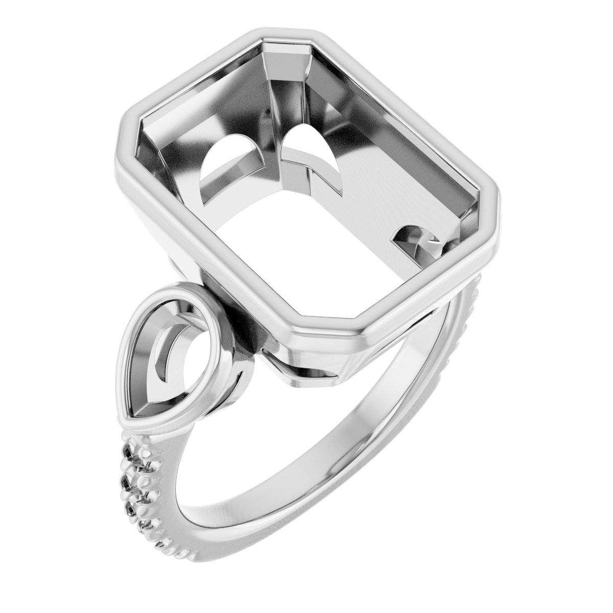 Bezel-Set Three-Stone Engagement Ring