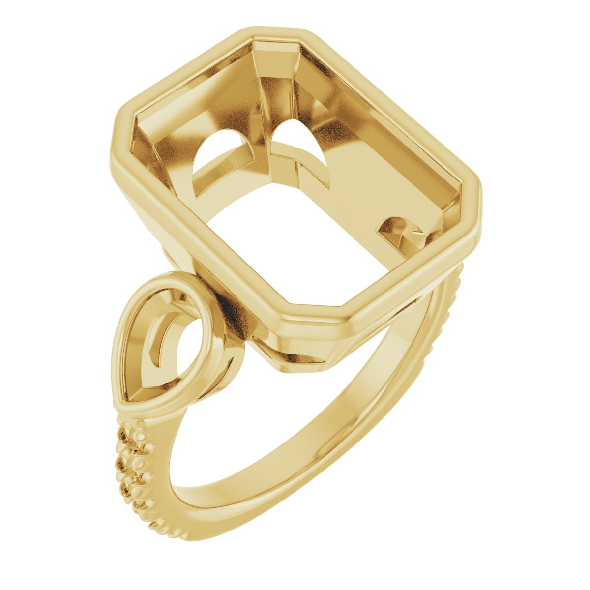 Bezel-Set Three-Stone Engagement Ring