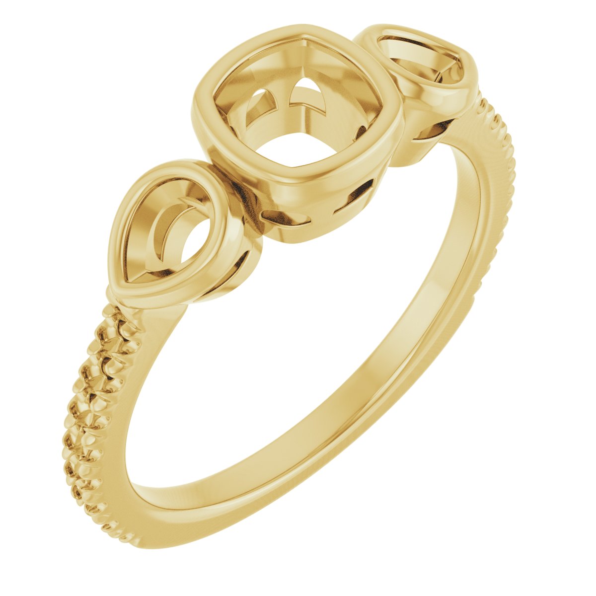 Bezel-Set Three-Stone Engagement Ring