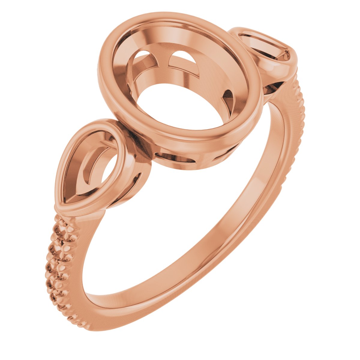 Bezel-Set Three-Stone Engagement Ring