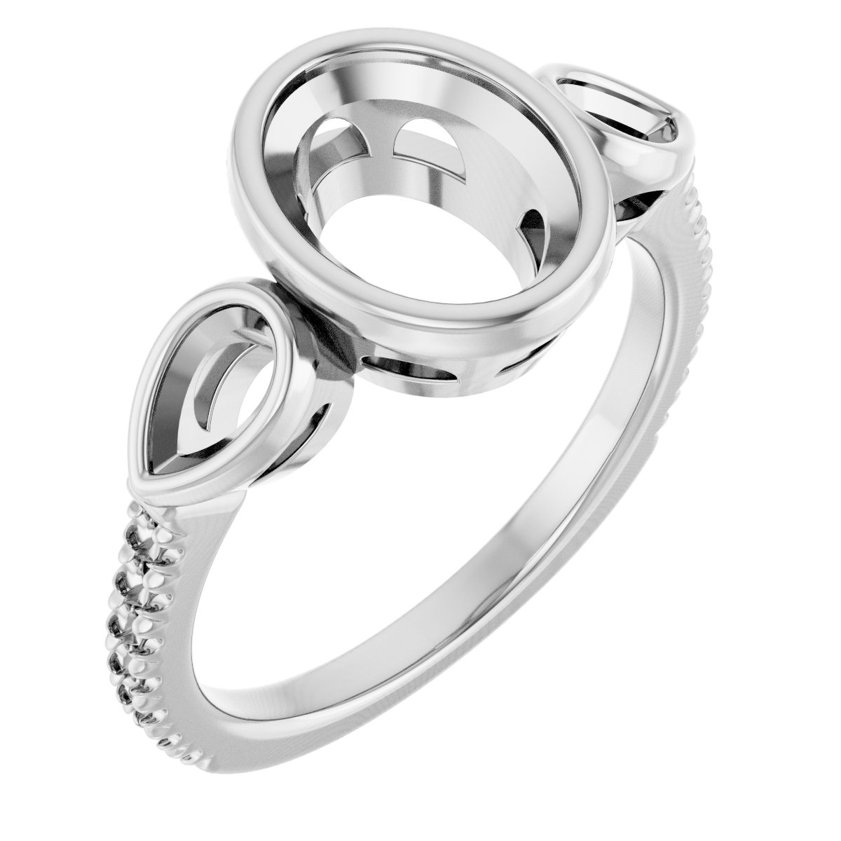 Bezel-Set Three-Stone Engagement Ring