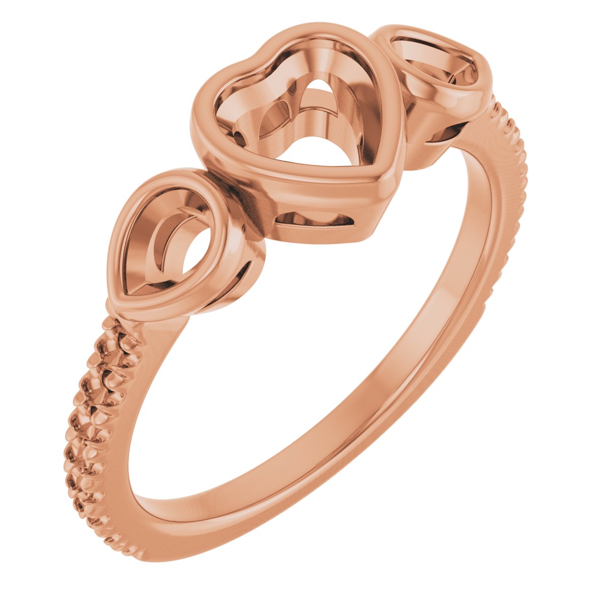 Bezel-Set Three-Stone Engagement Ring