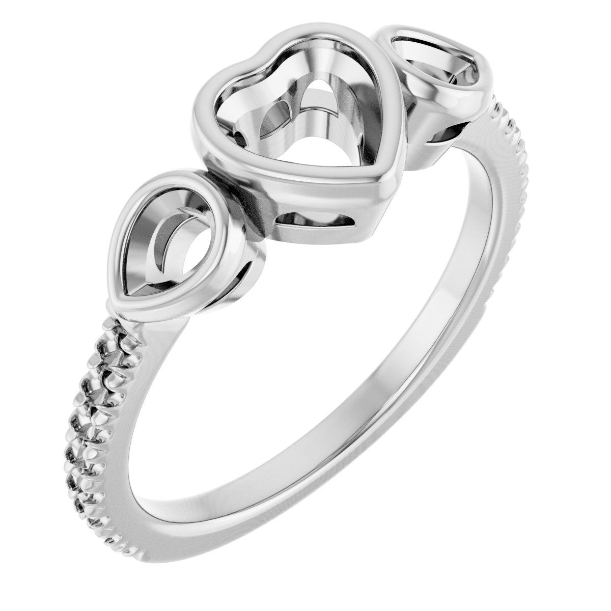 Bezel-Set Three-Stone Engagement Ring