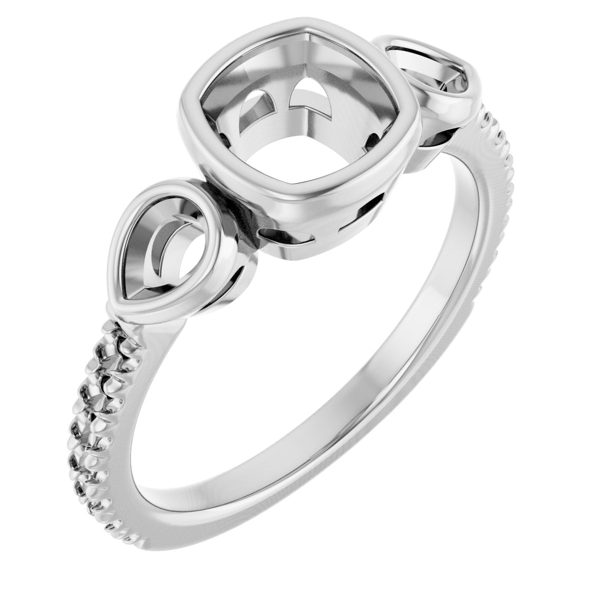 Bezel-Set Three-Stone Engagement Ring