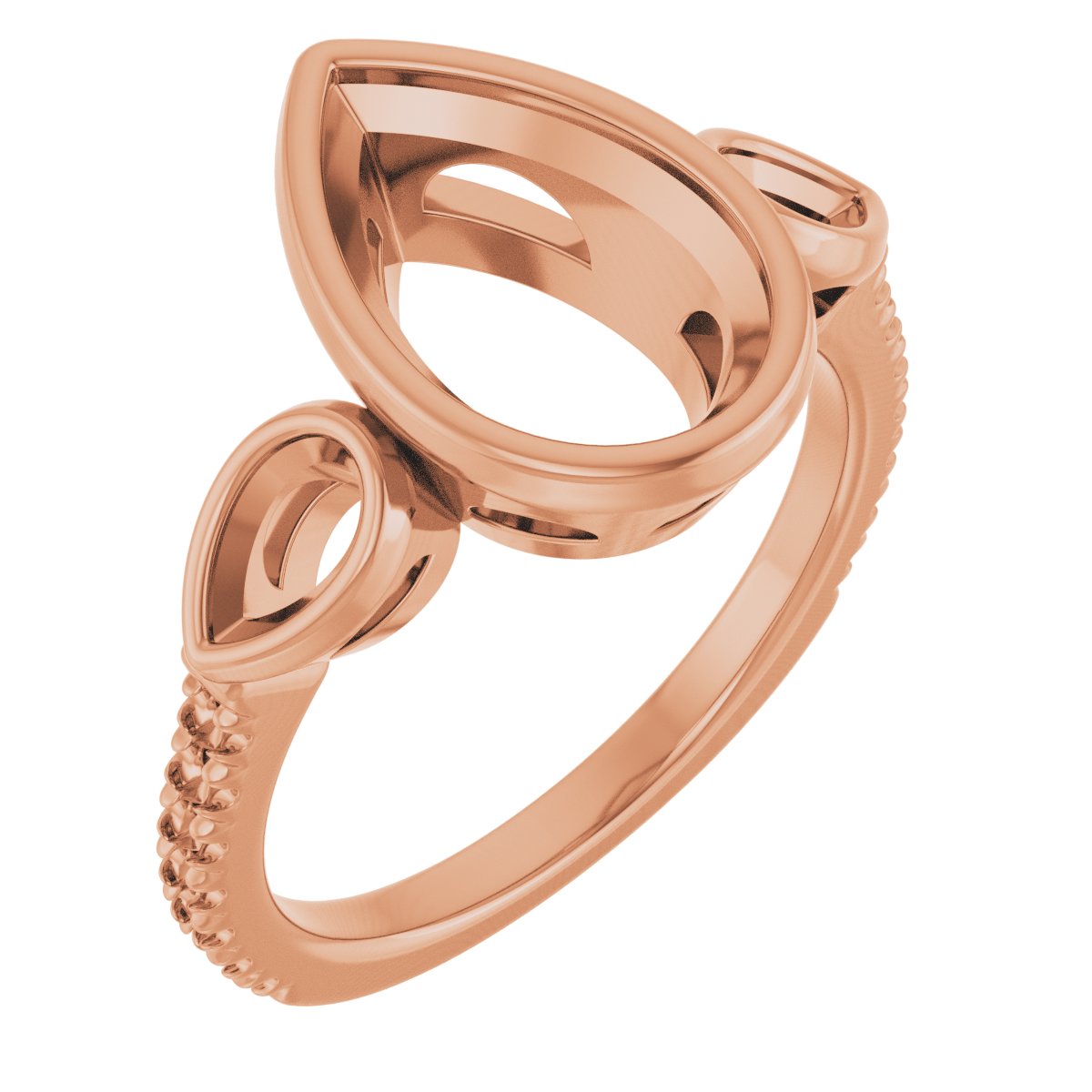 Bezel-Set Three-Stone Engagement Ring
