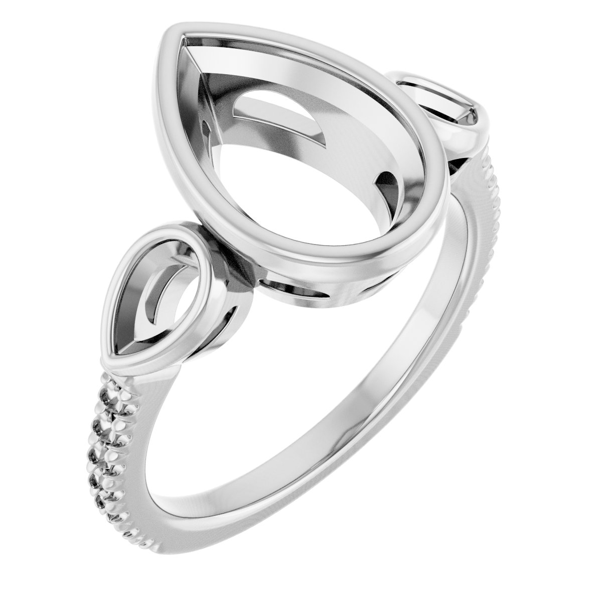 Bezel-Set Three-Stone Engagement Ring