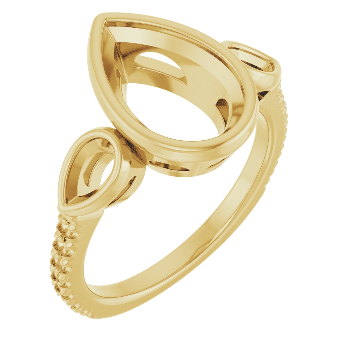 Bezel-Set Three-Stone Engagement Ring