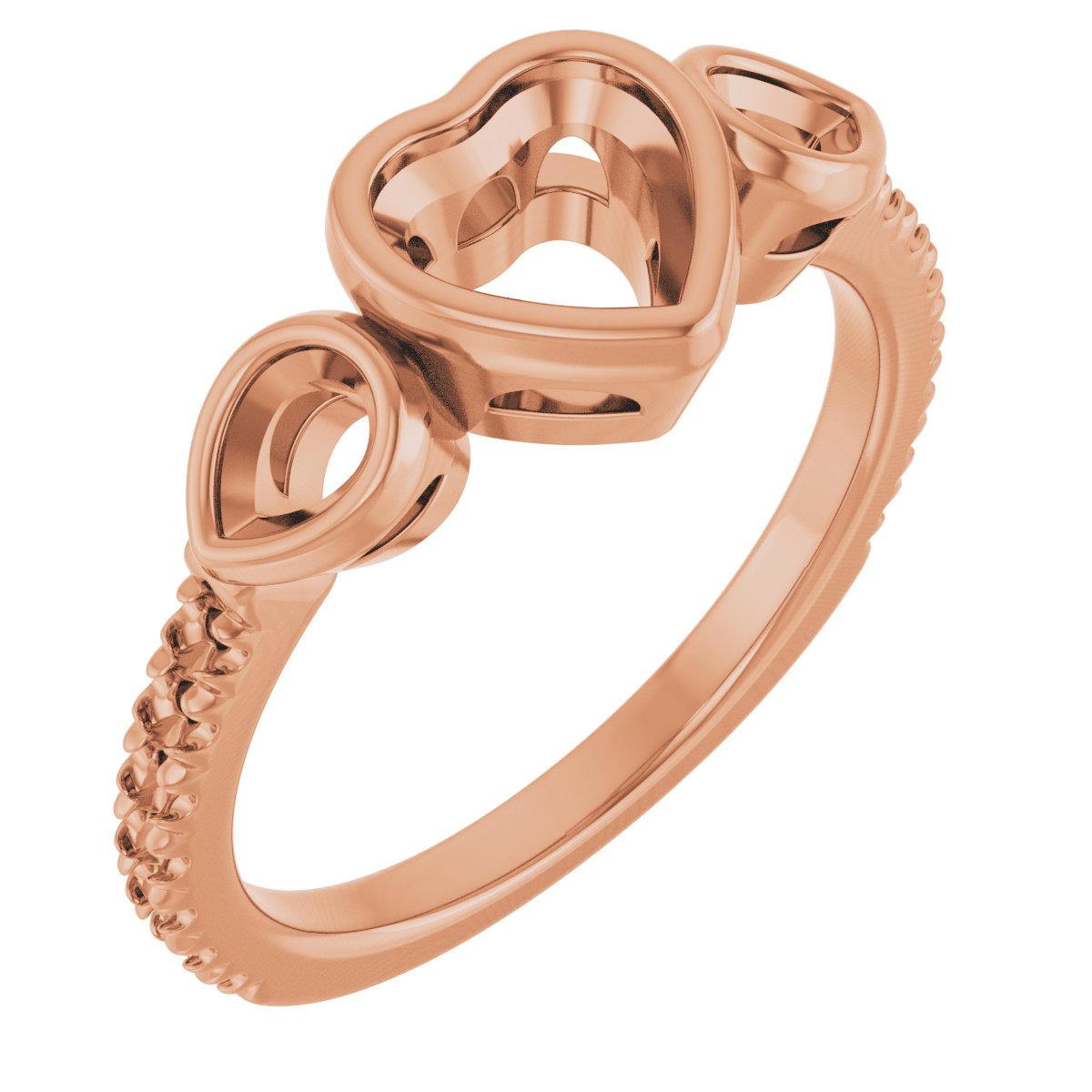 Bezel-Set Three-Stone Engagement Ring
