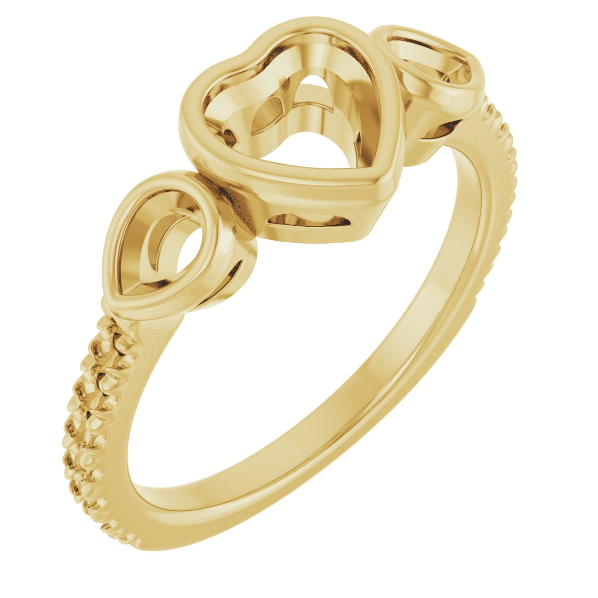 Bezel-Set Three-Stone Engagement Ring