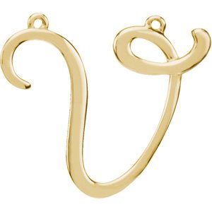 14K Yellow Script Initial V Necklace Center Ref. 2725450